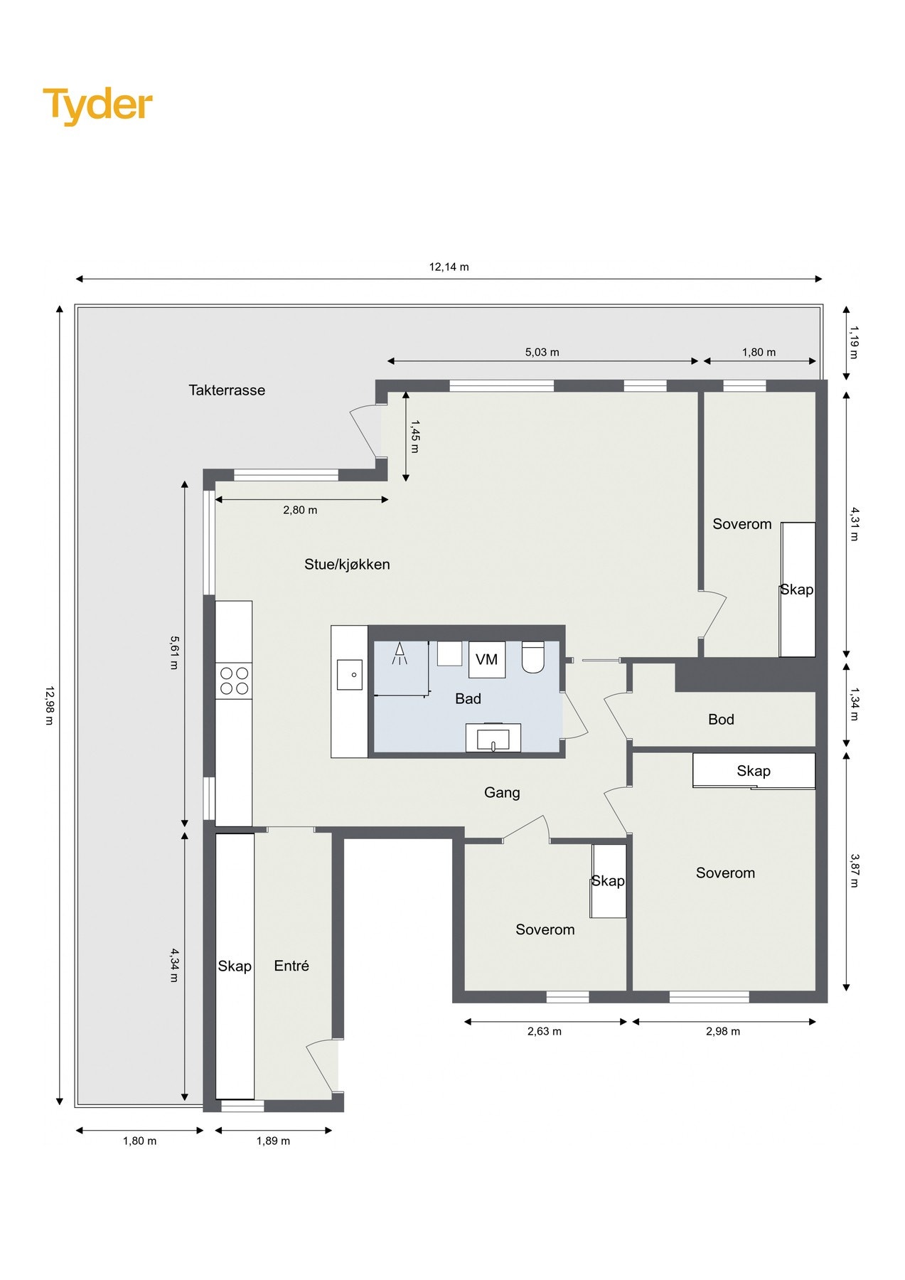 Plantegning 6. etasje Galleribilde