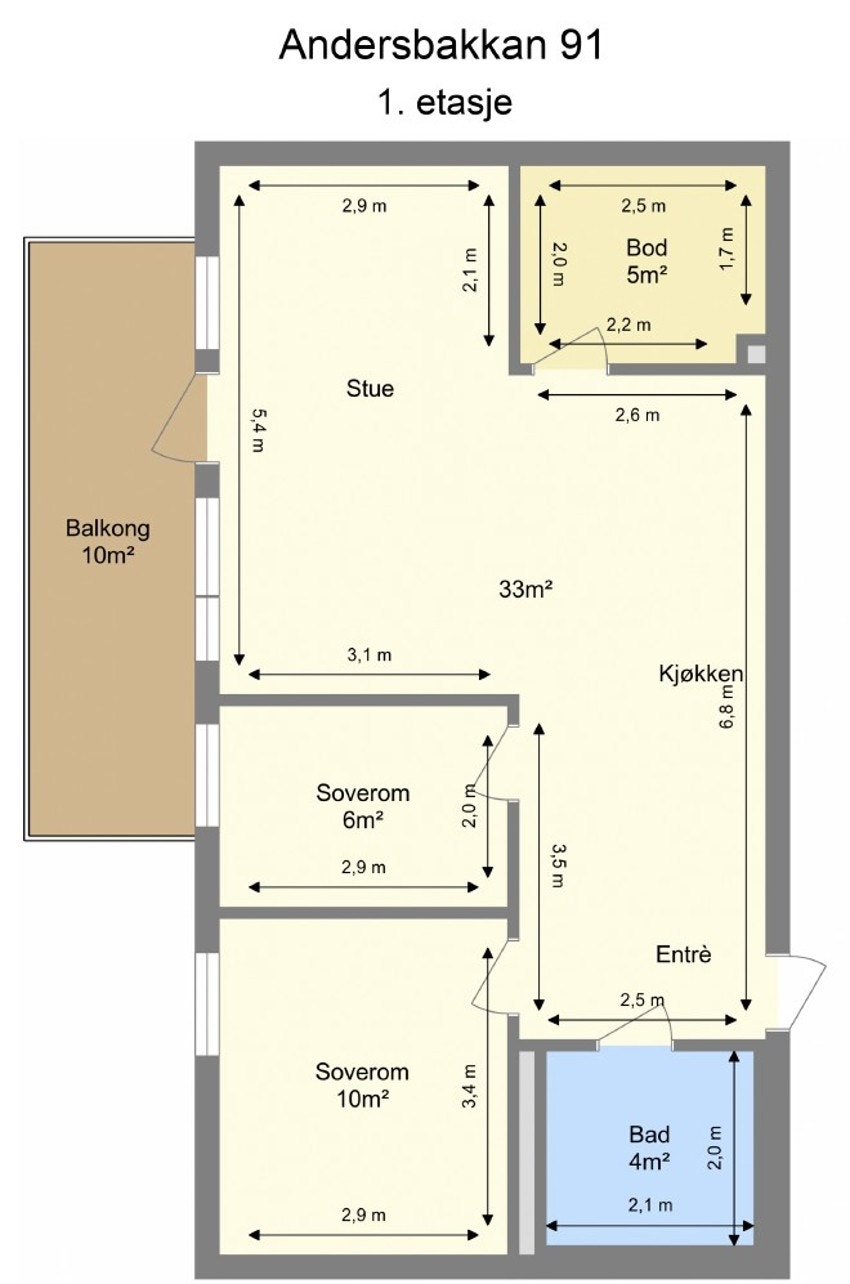 Plantegning Andersbakkan 91 2 Galleribilde