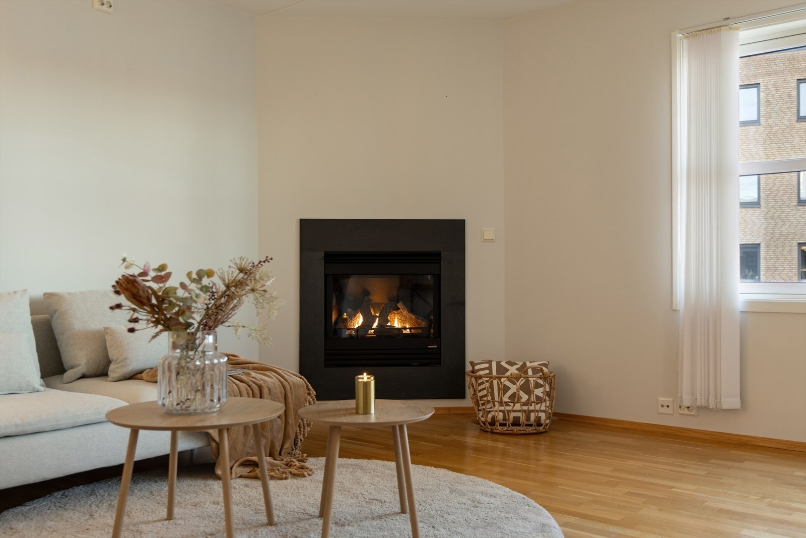 Leiligheten har gasspeis som kan justeres Galleribilde