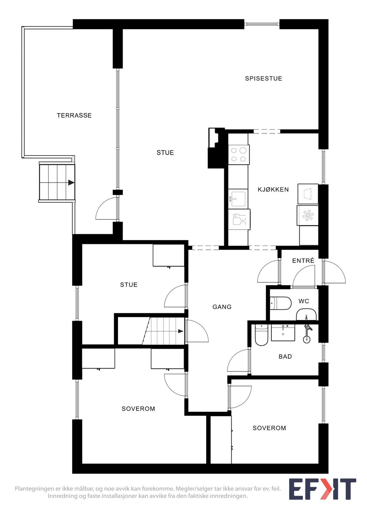 Plantegning 1. etasje Løkavegen 19 Galleribilde