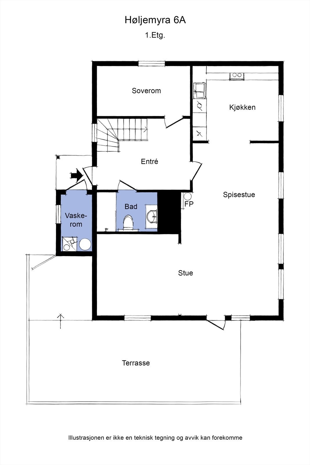 Plantegning 1. etg Galleribilde