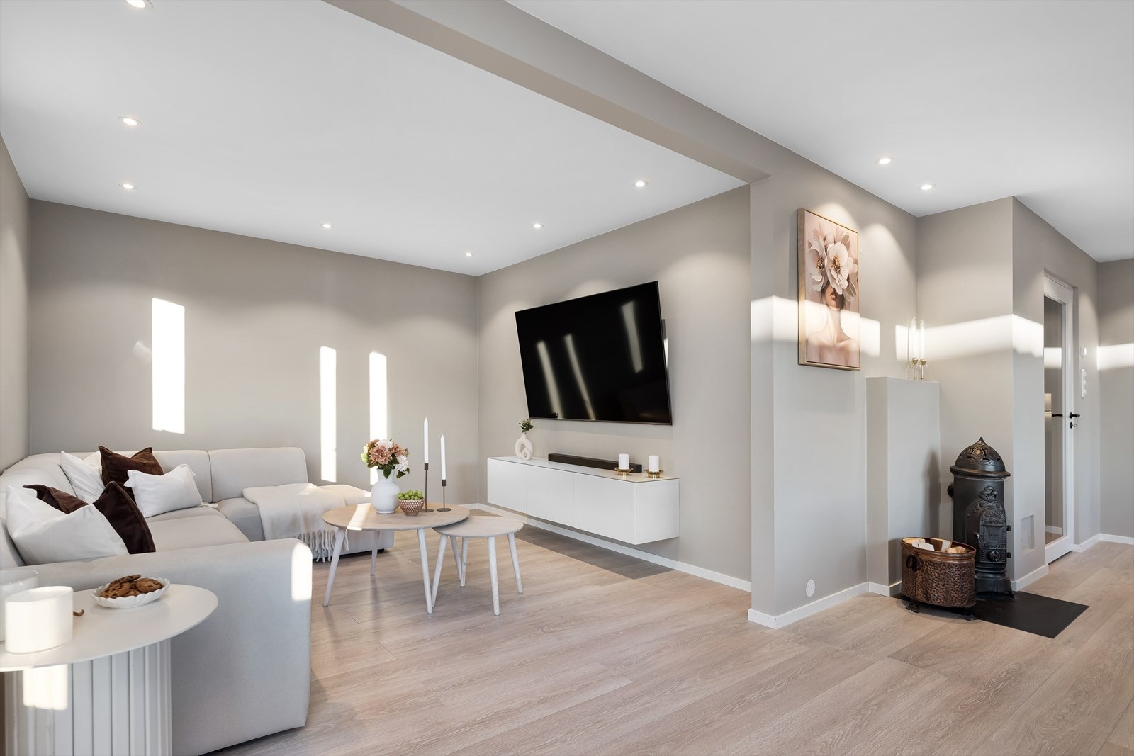 TV-stuen var opprinnelig tegnet som soverom og kan tilbakeføres dersom ønskelig. Galleribilde