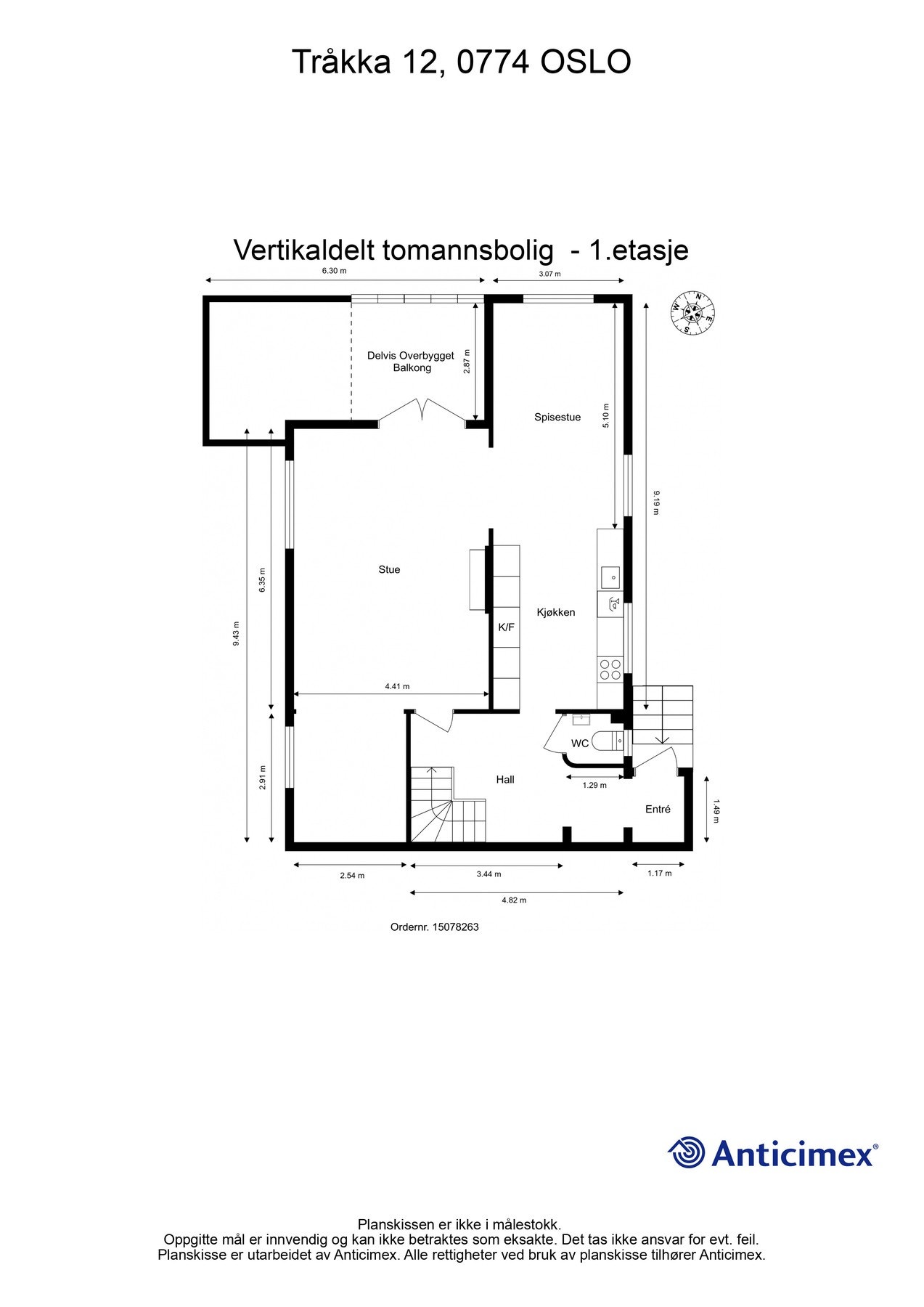 Plantegning 1. etasje Galleribilde