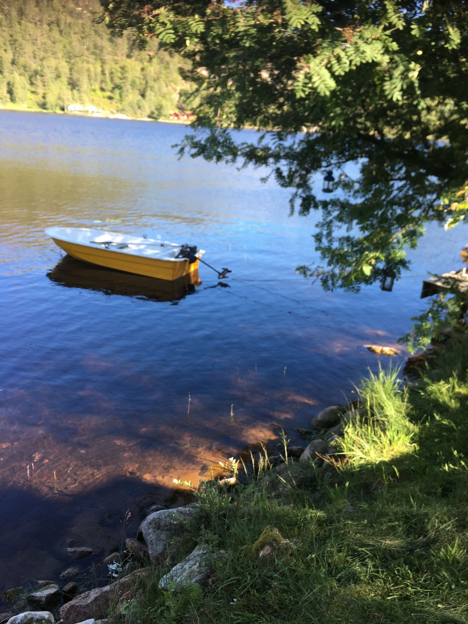 Båten rett nedfor hytten Galleribilde