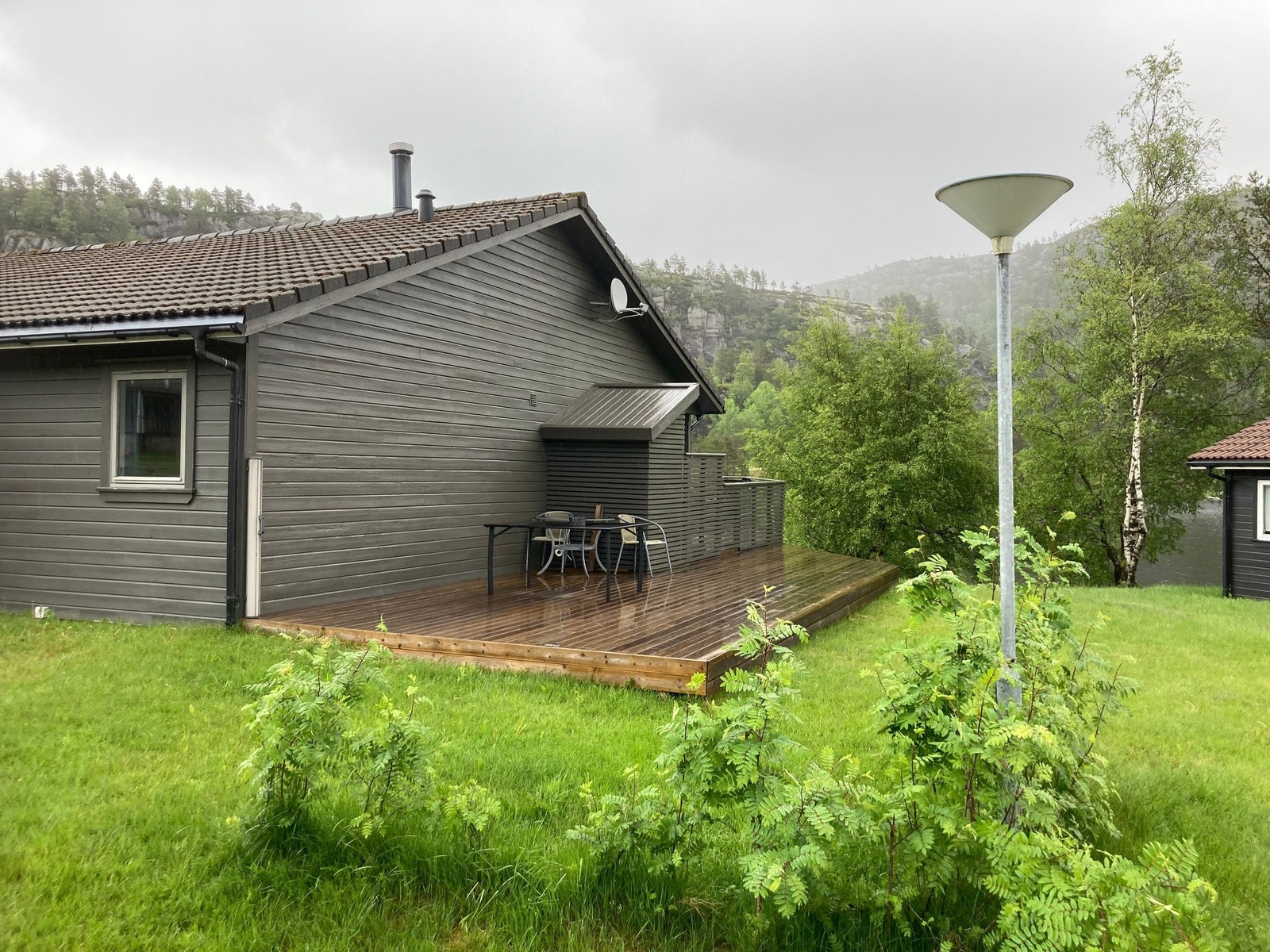 Terrassen med sol til utpå kvelden Galleribilde