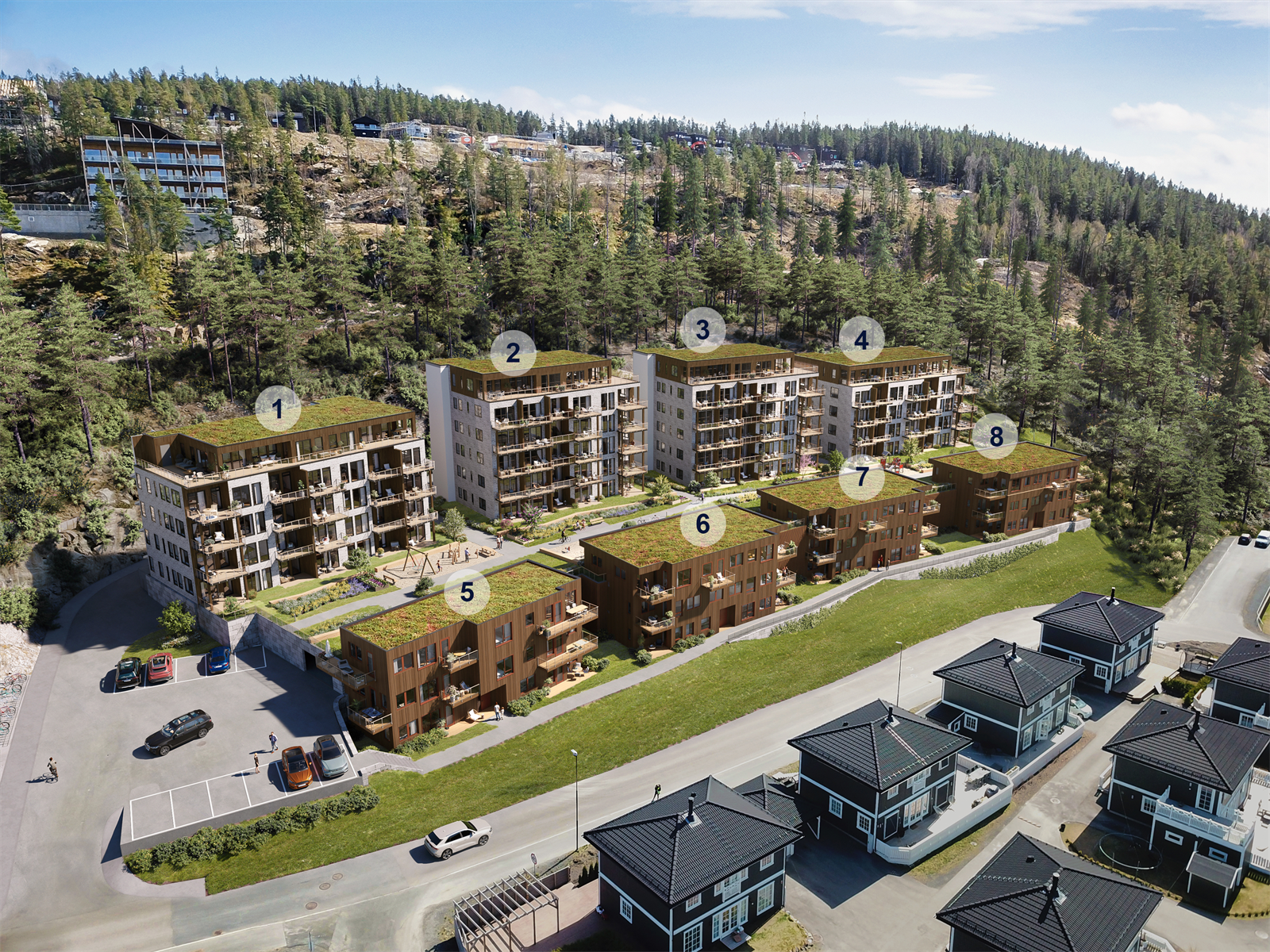 Boligene ligger i et nytt attraktivt boligområde på Løkenåsen i Fetsund. Løkenåsen har fantastisk utsikt og ligger 10 kilometer fra Lillestrøm sentrum, i umiddelbar nærhet til Fetmarka. Galleribilde