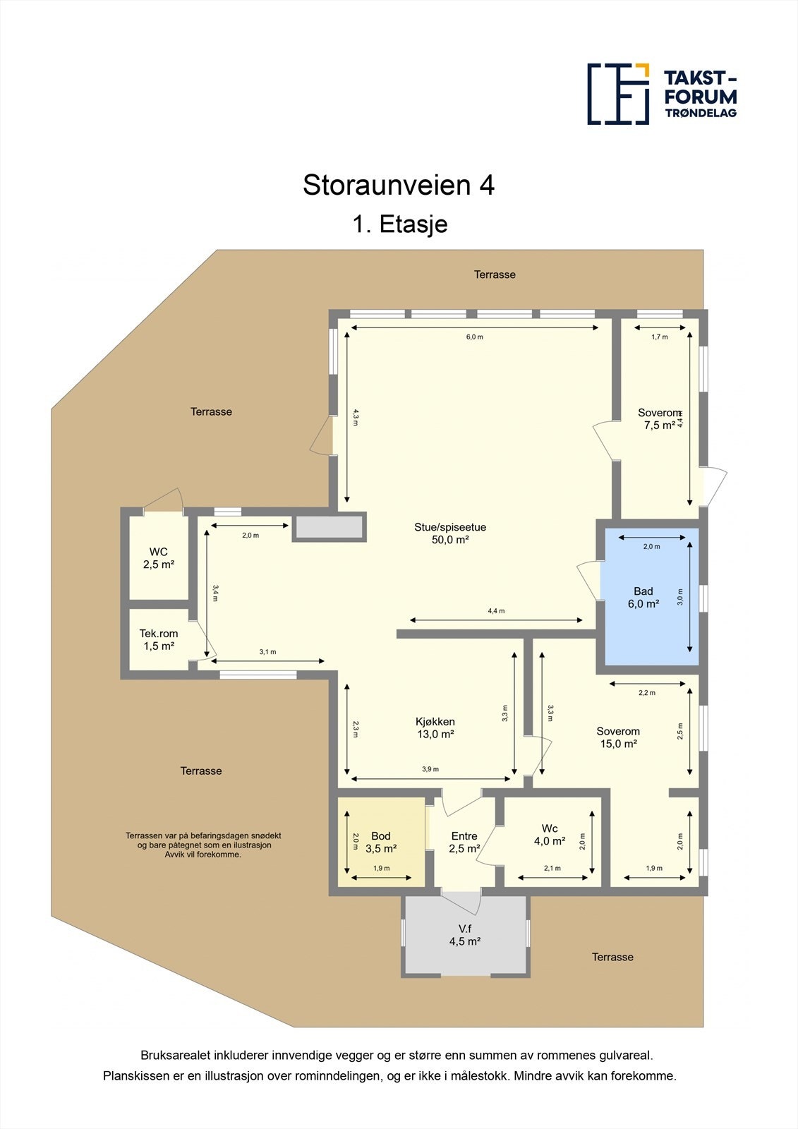Skissert plantegning. Galleribilde