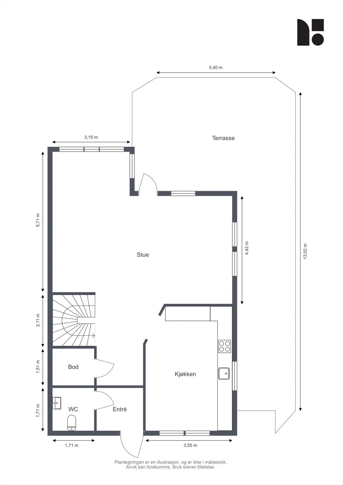 Plantegning - 1. etasje Galleribilde