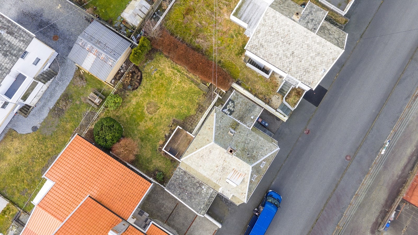 Eiendommen sett fra fugleperspektiv. Galleribilde