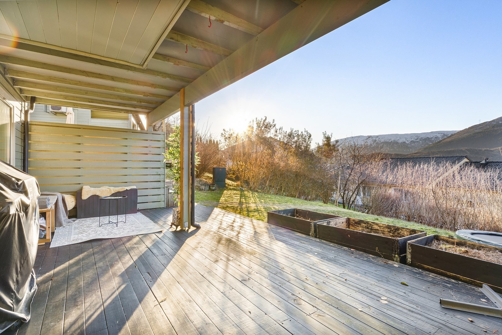 Treterrassen har et areal på ca. 31 m². Galleribilde