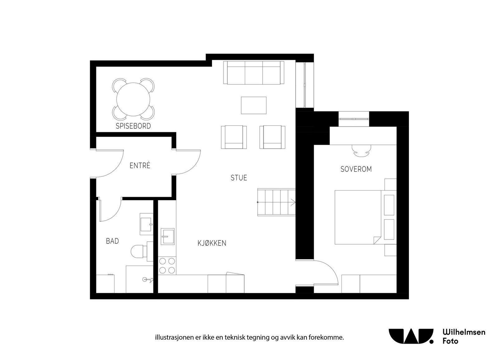 - Planløsning. I tillegg medfølger ekstern bod på 4 kvm - Galleribilde