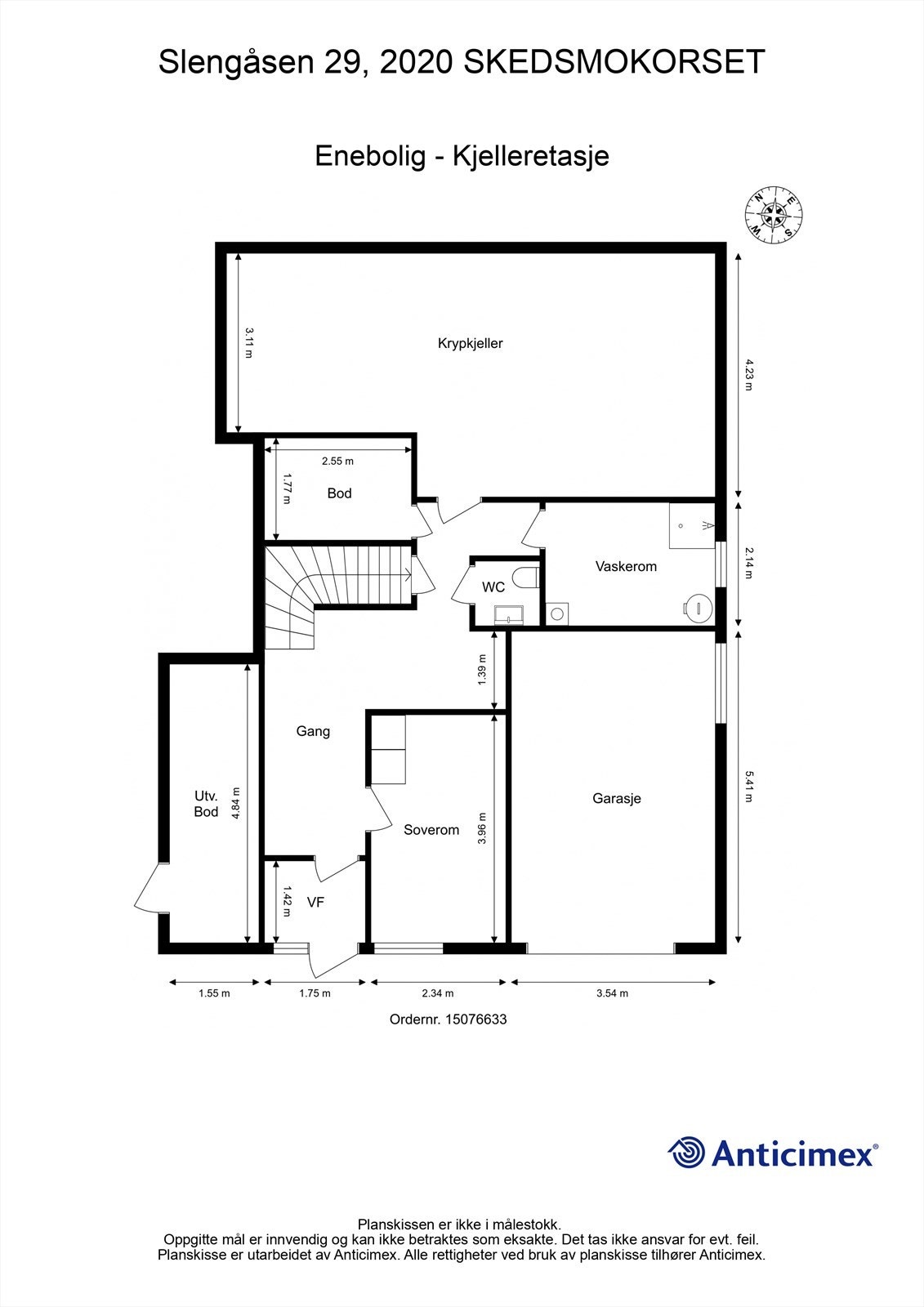 Plantegning - Kjelleretasje Galleribilde