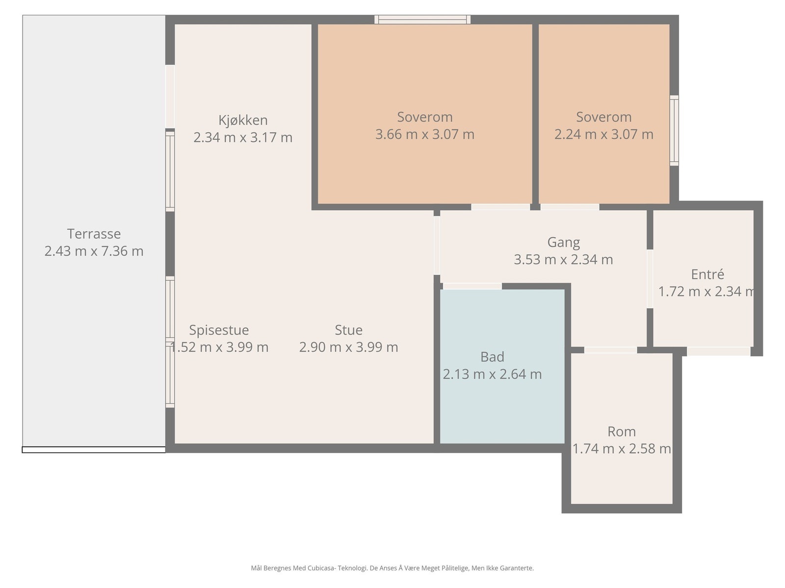 Seksjonen har en godt utnyttet planløsning, samt egen bod i kjeller. Galleribilde