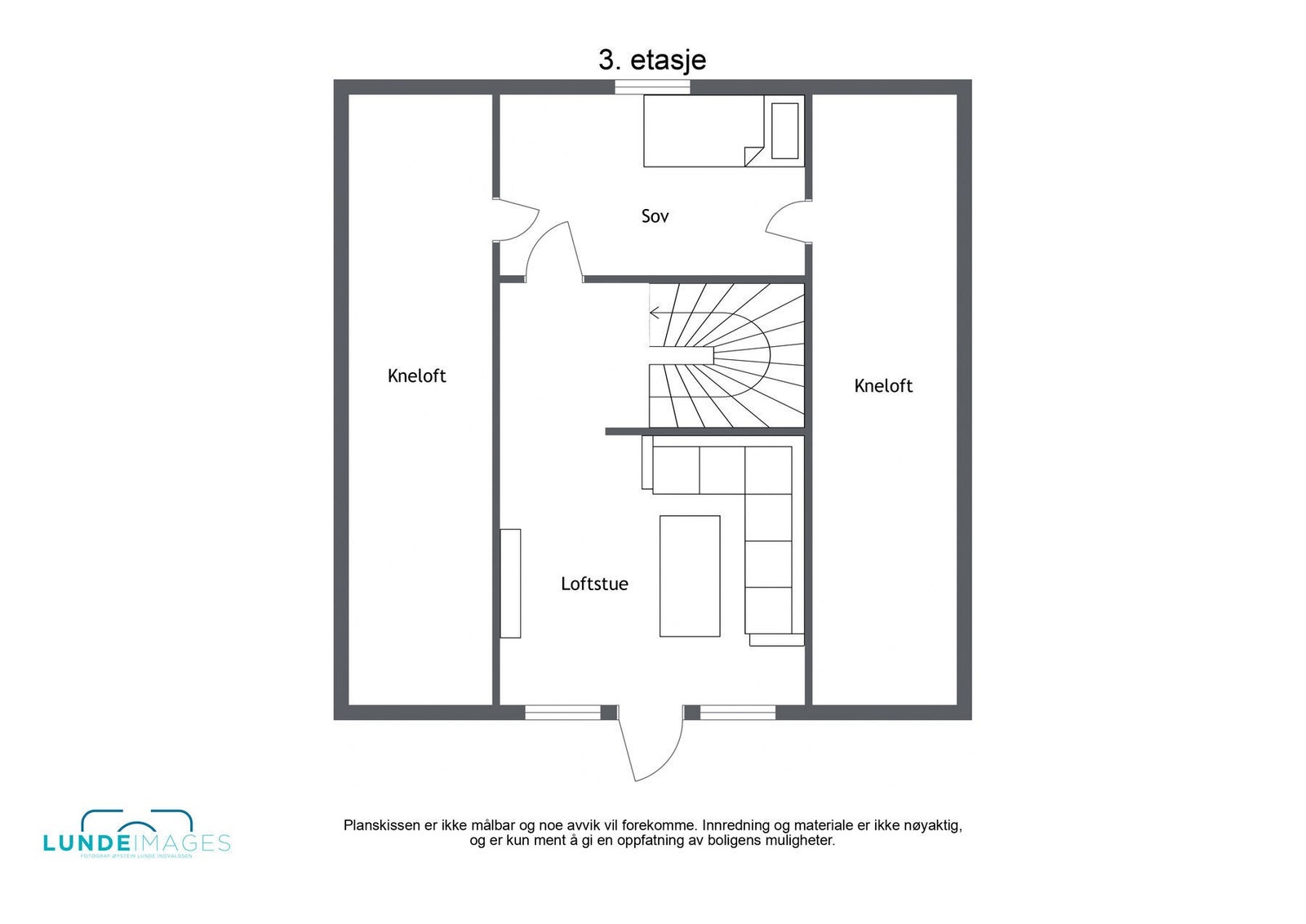 Planskisse 2. etasje/loftsetasje - ikke målbar Galleribilde