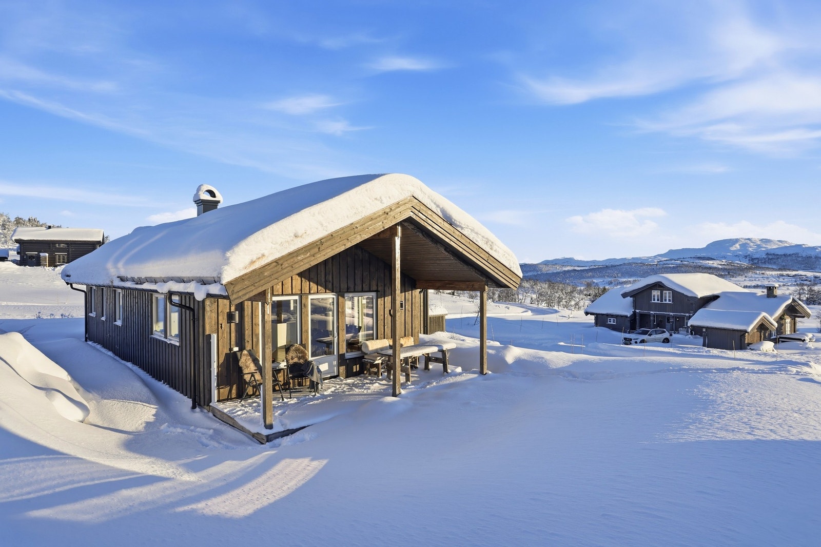 Hytta ligger ved inngangen til milesvis med preparerte langrennsløyper Galleribilde