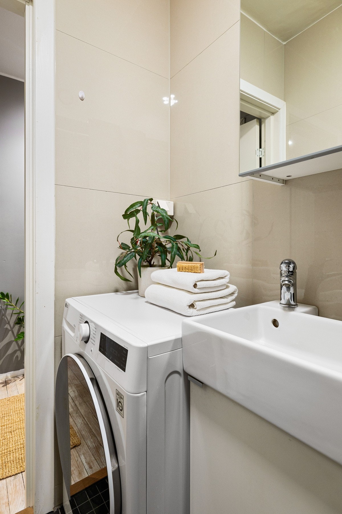 Det er praktisk opplegg for vaskemaskin Galleribilde