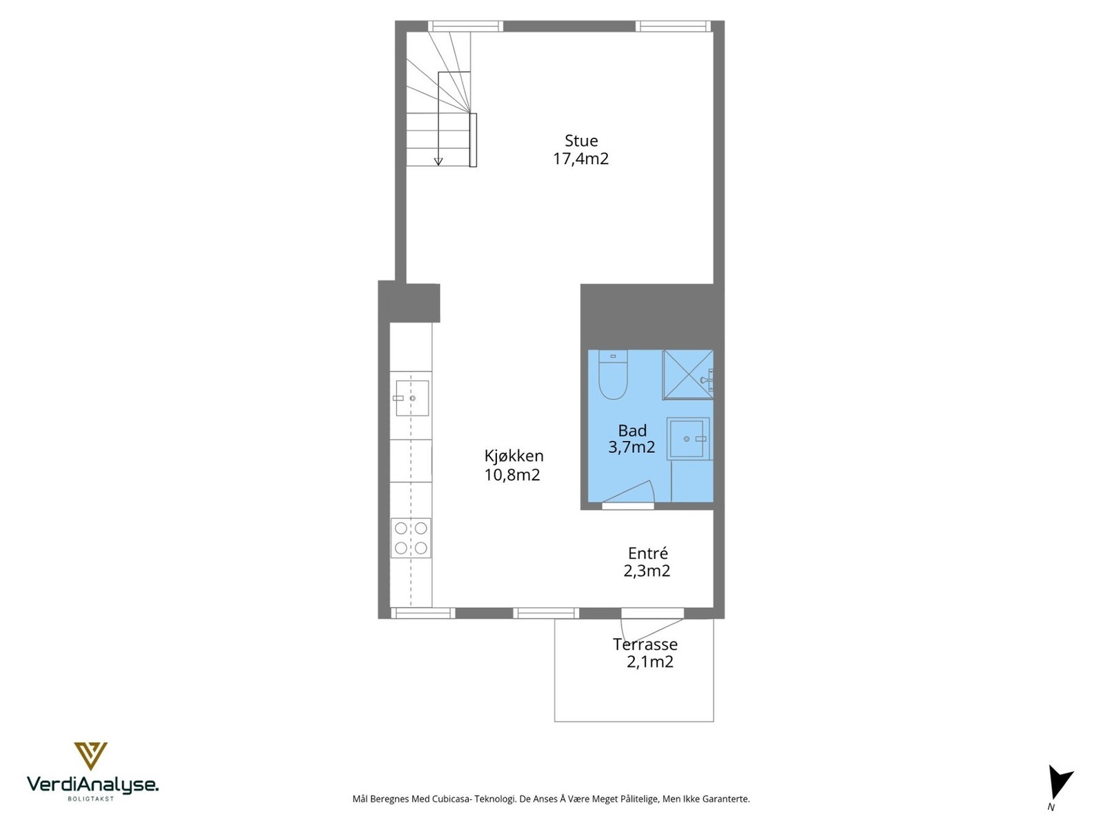 Planskisse med areal for sokkeletasje. Galleribilde