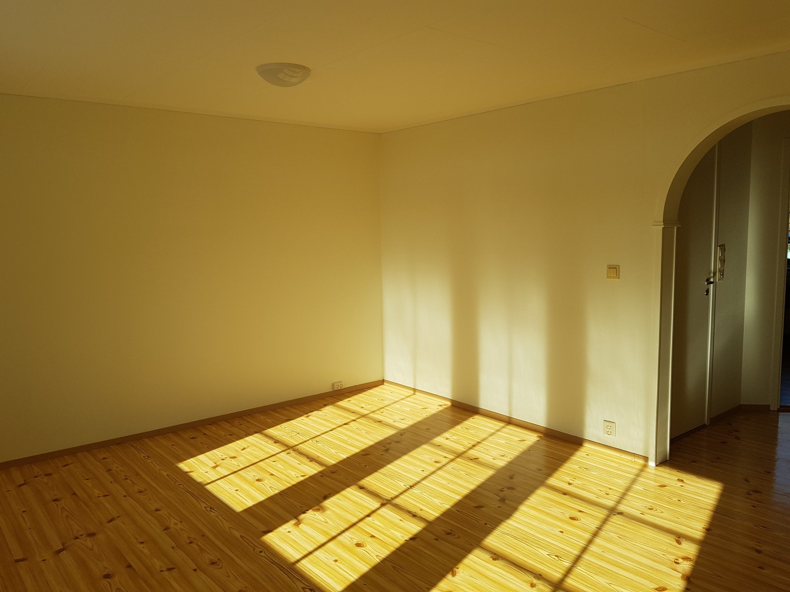 Stue mot gang. Sollys. Galleribilde