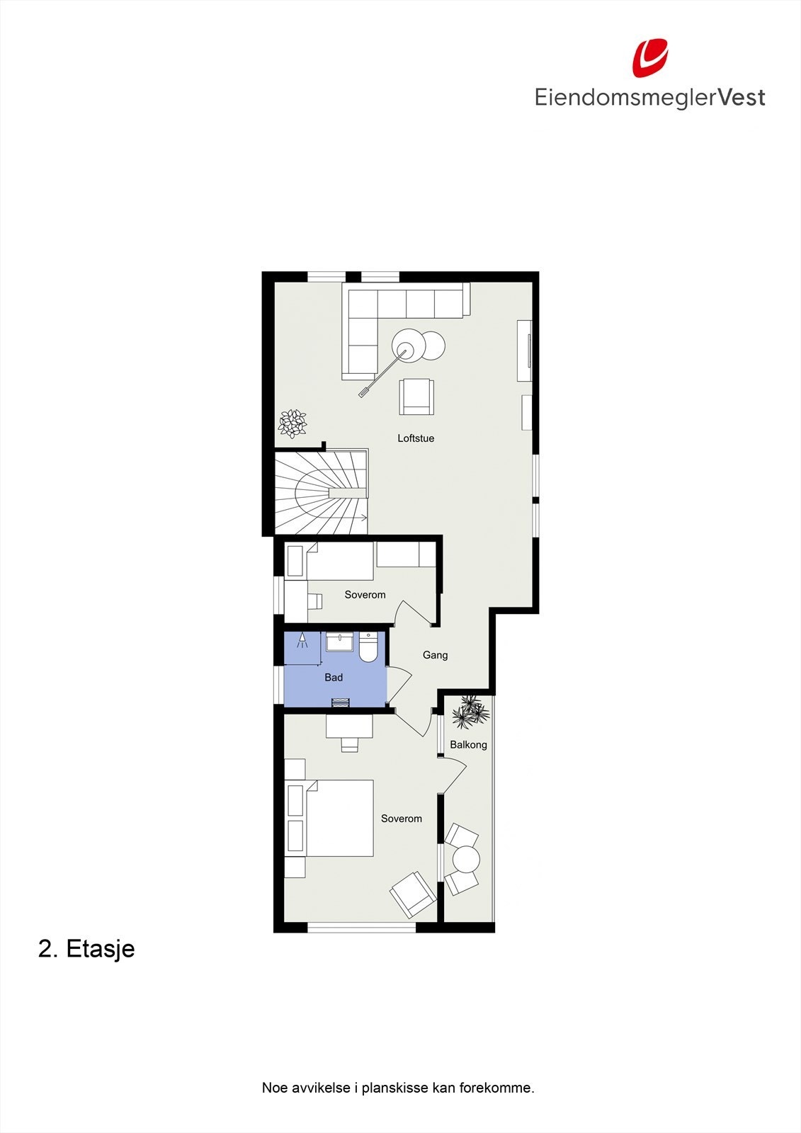 Planteikning 2. etasje. Galleribilde