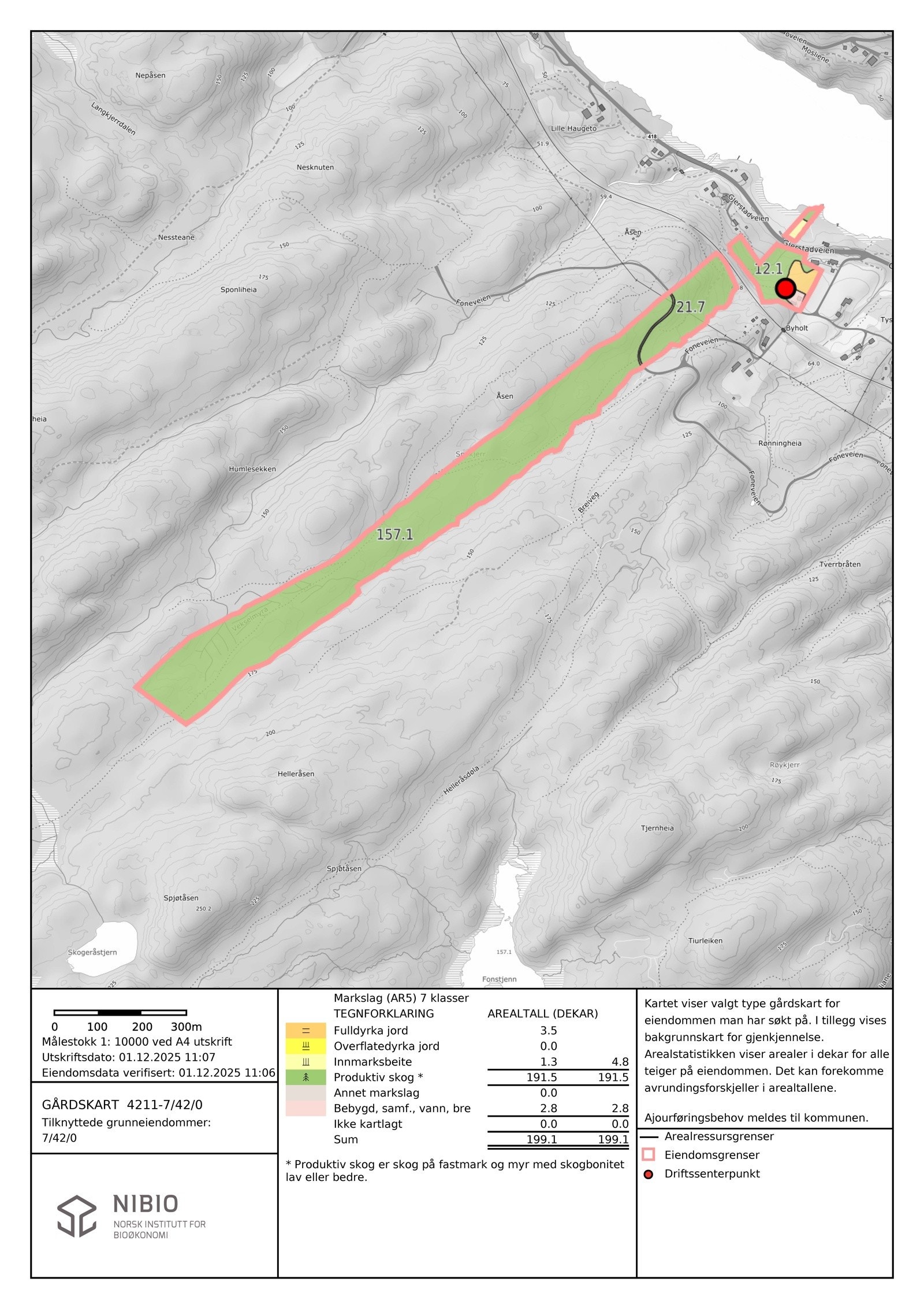 Oversiktskart fra NIBIO gårdskart Galleribilde