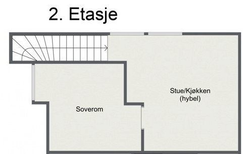Plantegning andre etasje (21 kvm) Galleribilde
