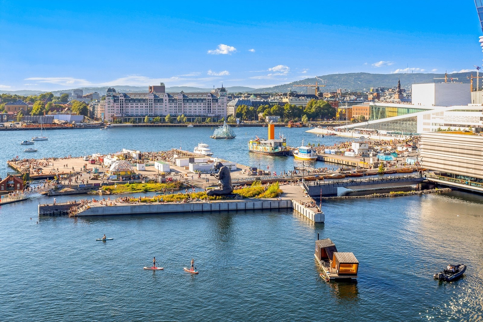 Sentrum, badeplasser og Bjørvika ligger innen gangavstand. Galleribilde
