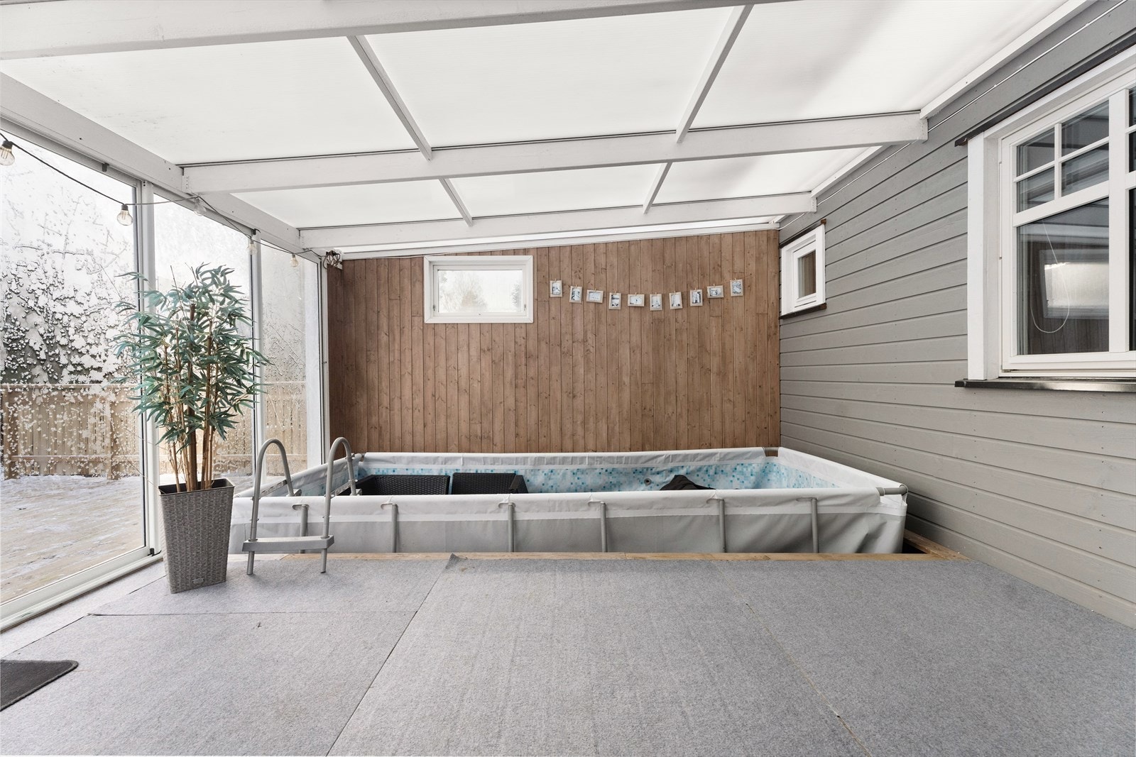 Et unikt tilskudd til boligen som gir mulighet for rekreasjon uansett vær. Galleribilde