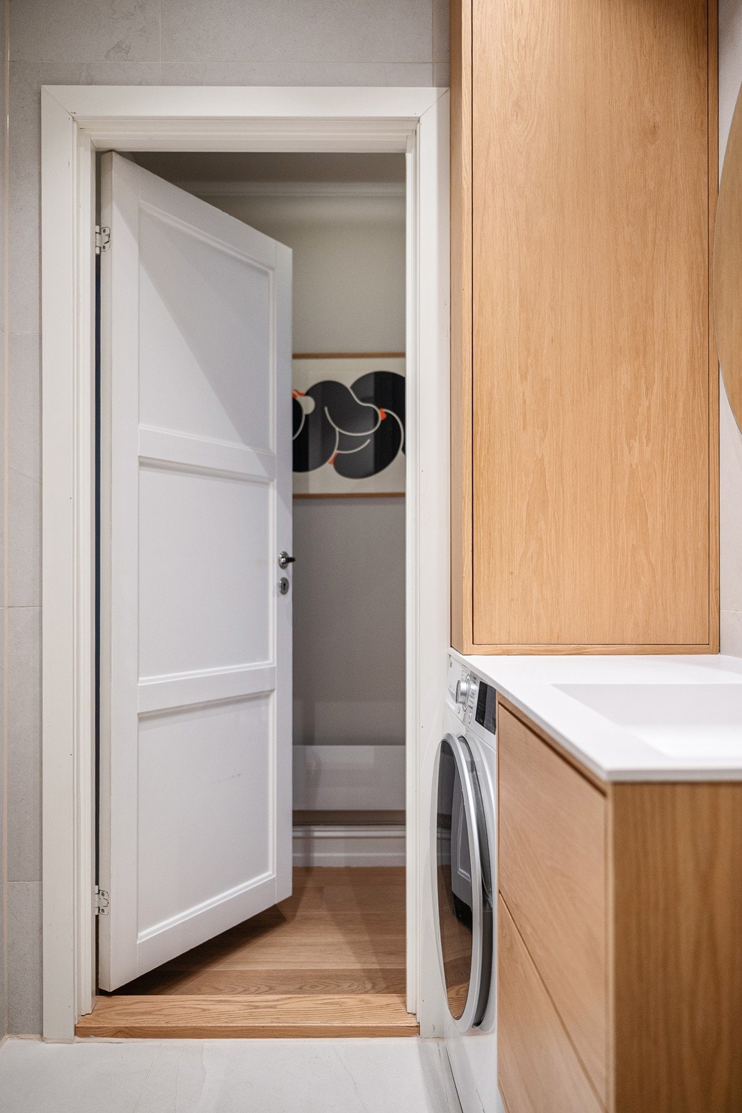 Det er opplegg for vaskemaskin innebygd i innredningen Galleribilde