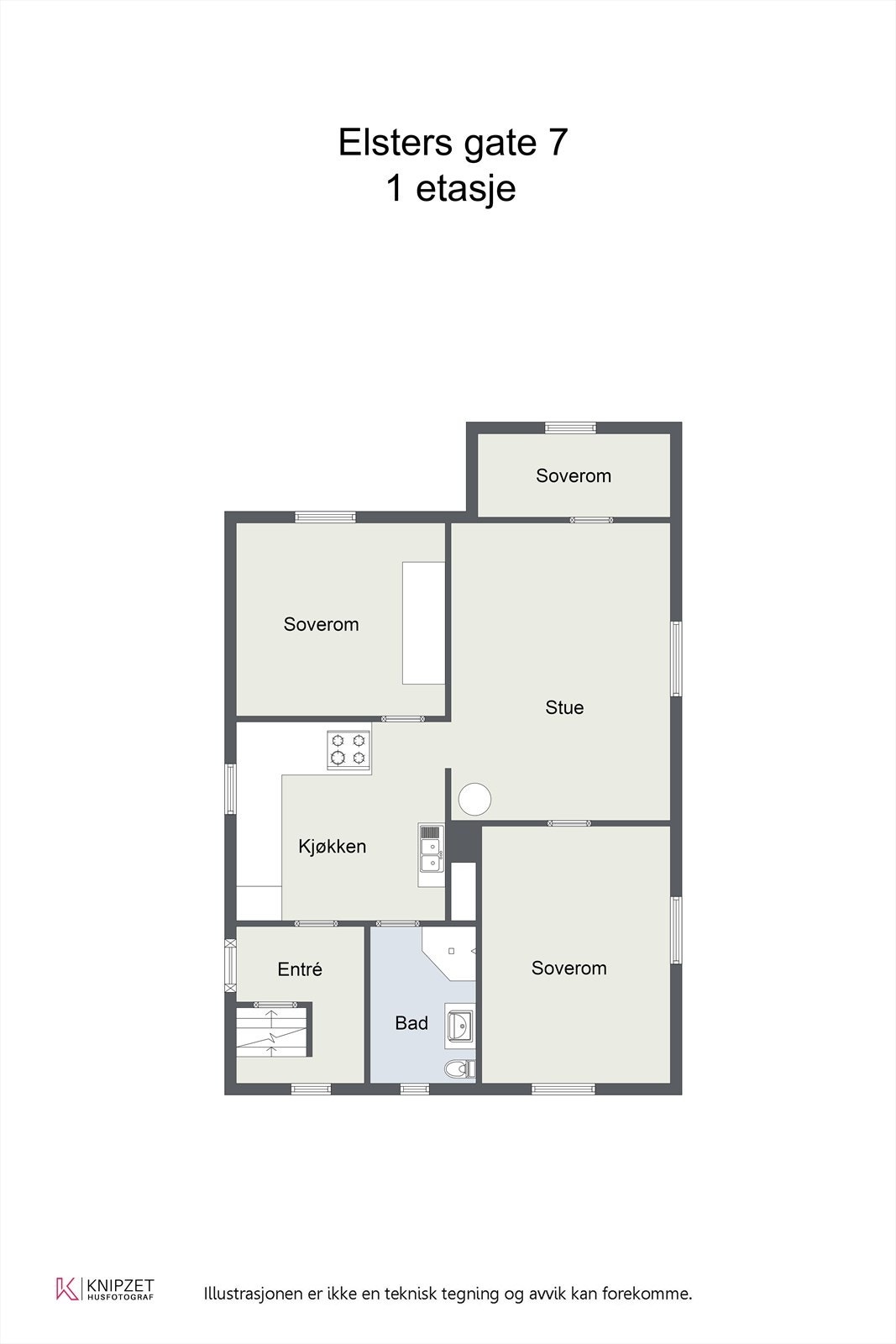 Plantegning 1. etg Galleribilde