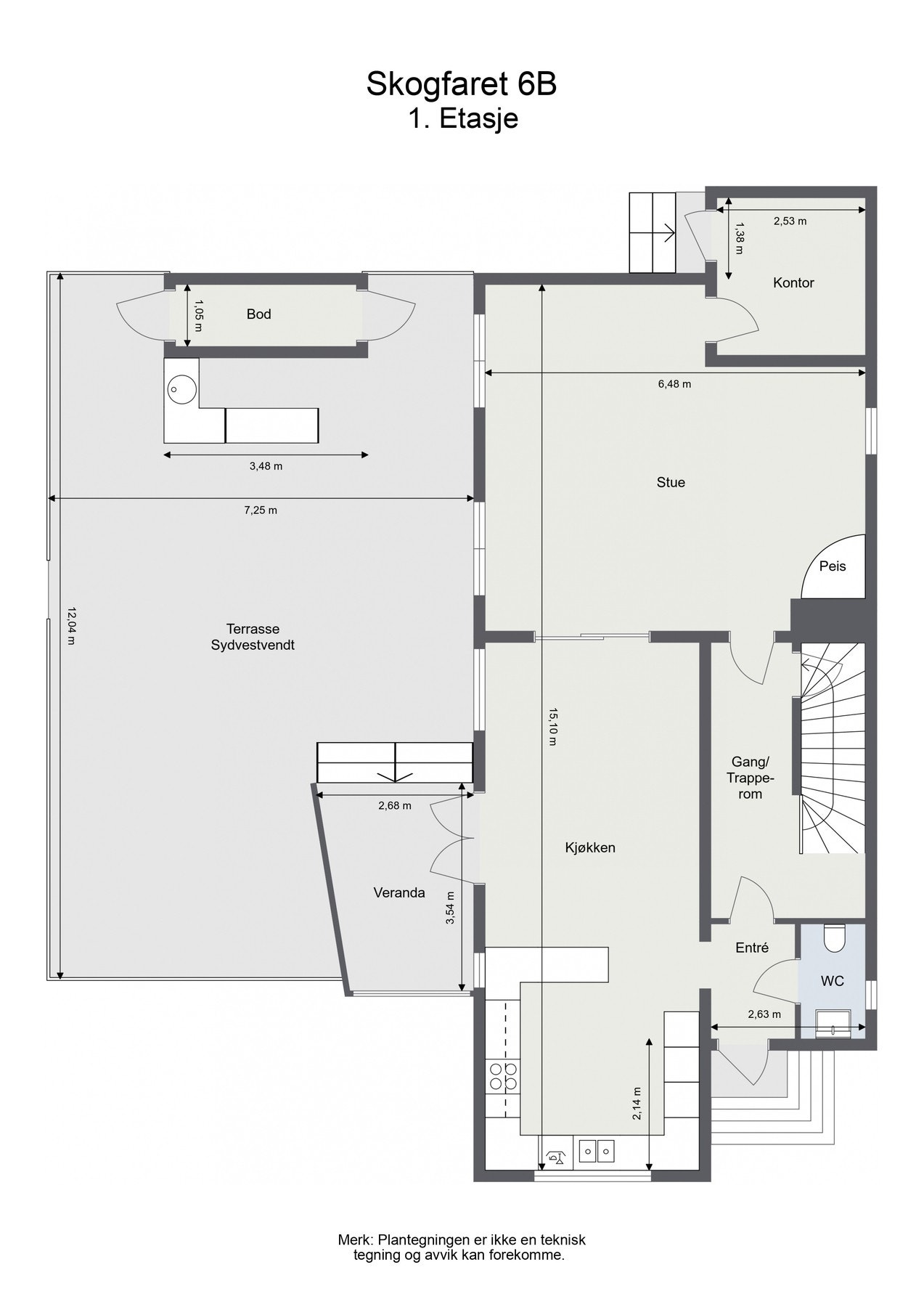 Plantegning - 1. etasje. Galleribilde