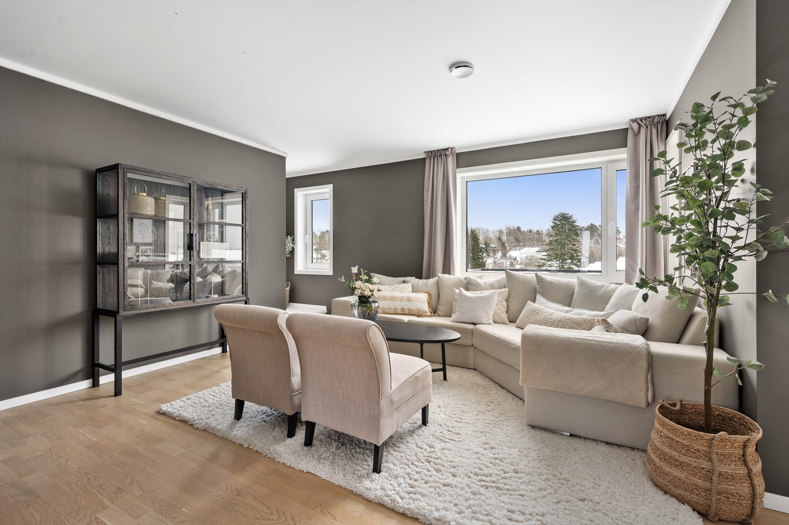 Fritt overblikk over nabolaget. Galleribilde