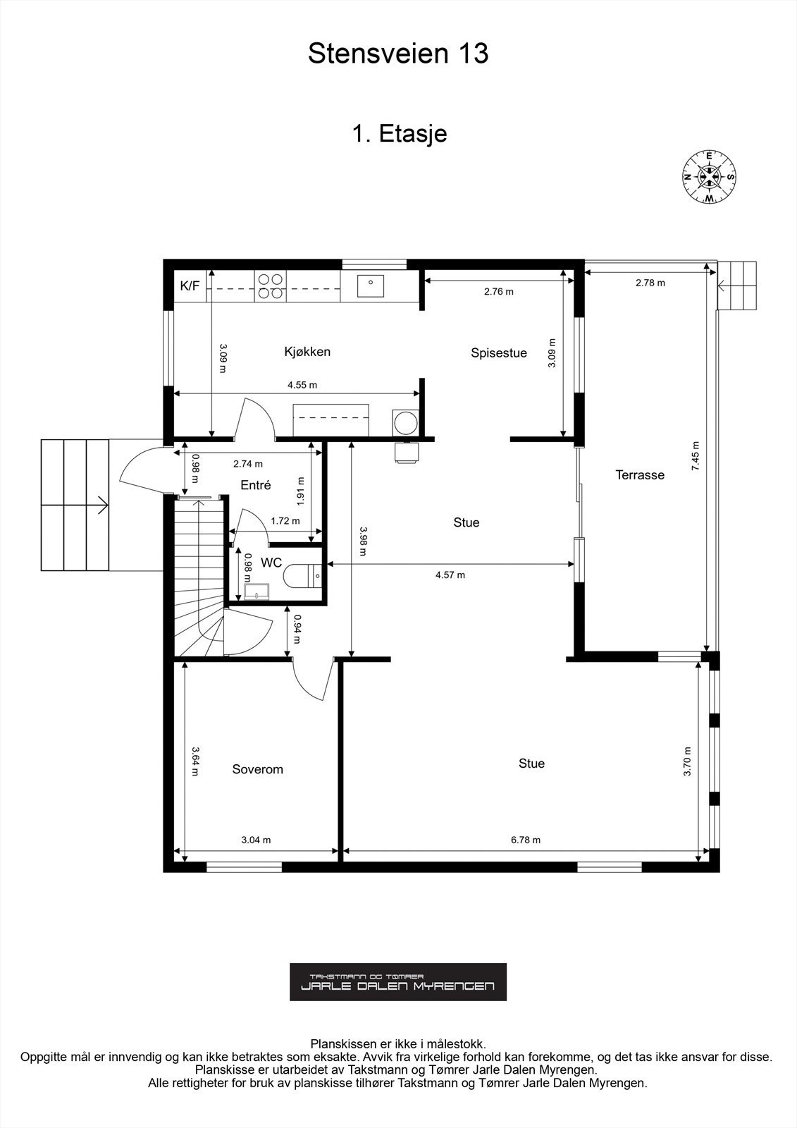 Plantegning 1. etg Galleribilde