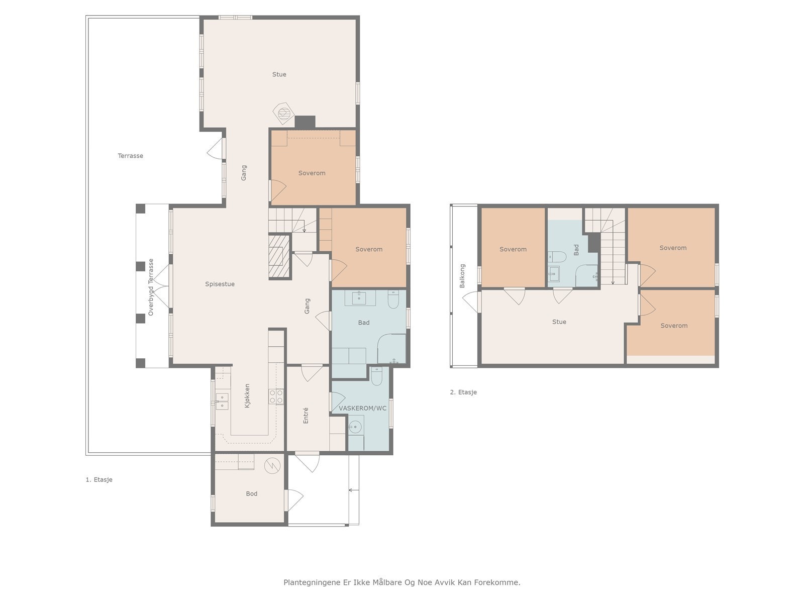 Plantegning begge etasjer. Galleribilde