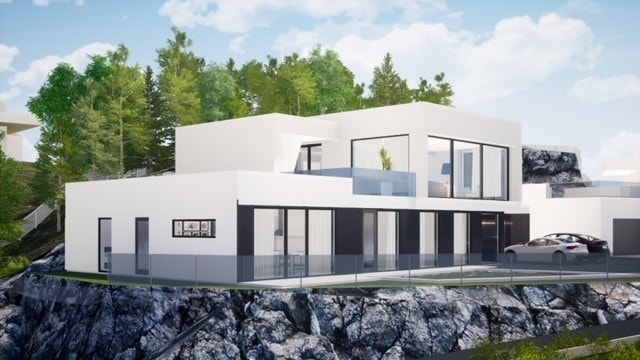 Tomten ligger utrolig flott til og den passer en rekke ulike hustyper. Her er mulighetene mange. Galleribilde