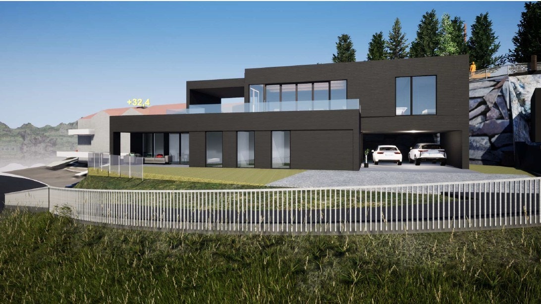 Her er enda et forslag tegnet for tomten. For tilbud på å bygge dette, ta kontakt. Galleribilde