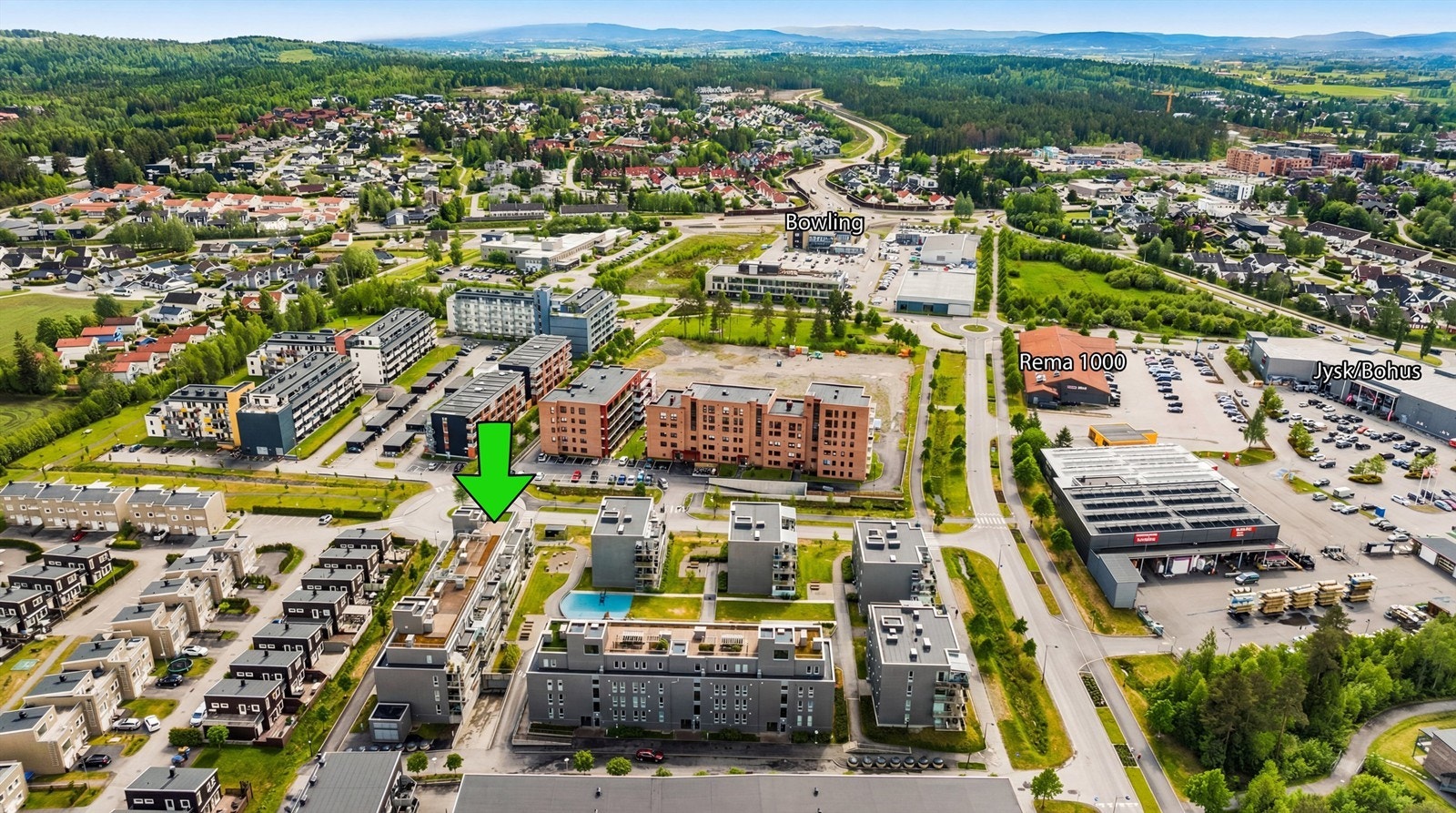 Dagligvarehandelen kan gjøre noen få minutters gange fra leiligheten Galleribilde