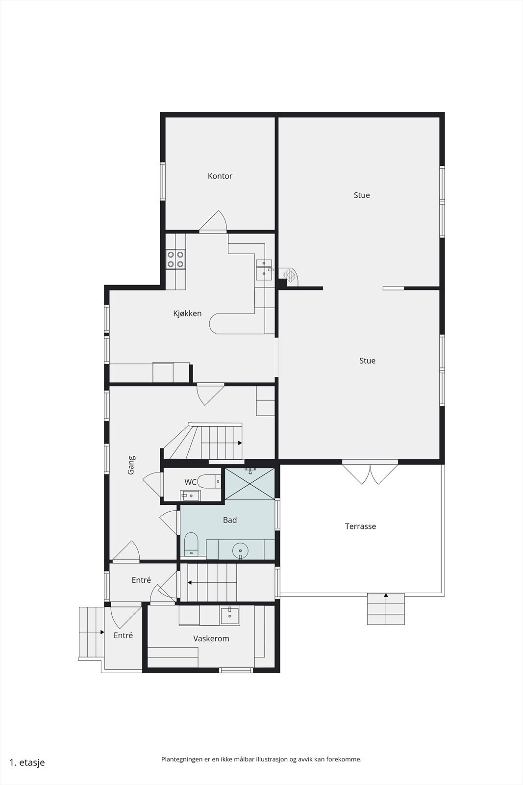 Plantegning 1. etasje Galleribilde