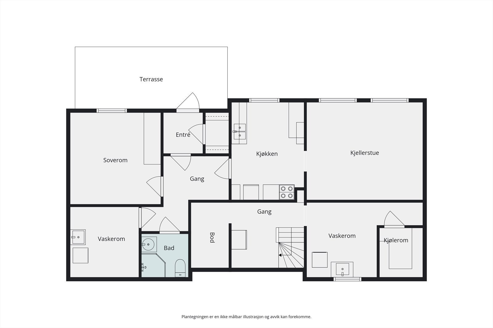 Plantegning underetasje Galleribilde