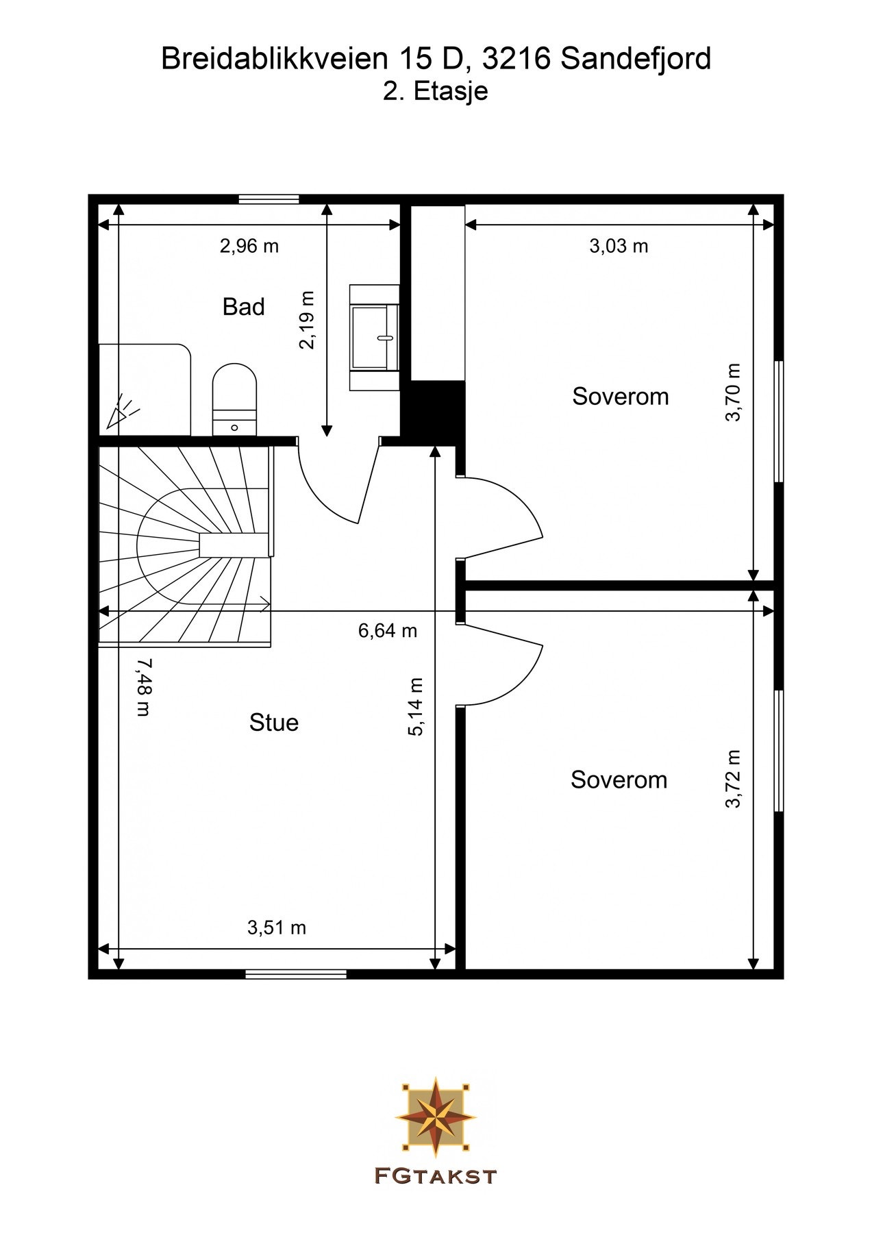 Gjør deg kjent med planløsningen i 2. etasje Galleribilde