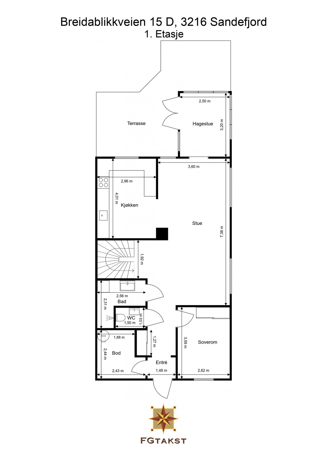 Gjør deg kjent med planløsningen i 1. etasje Galleribilde