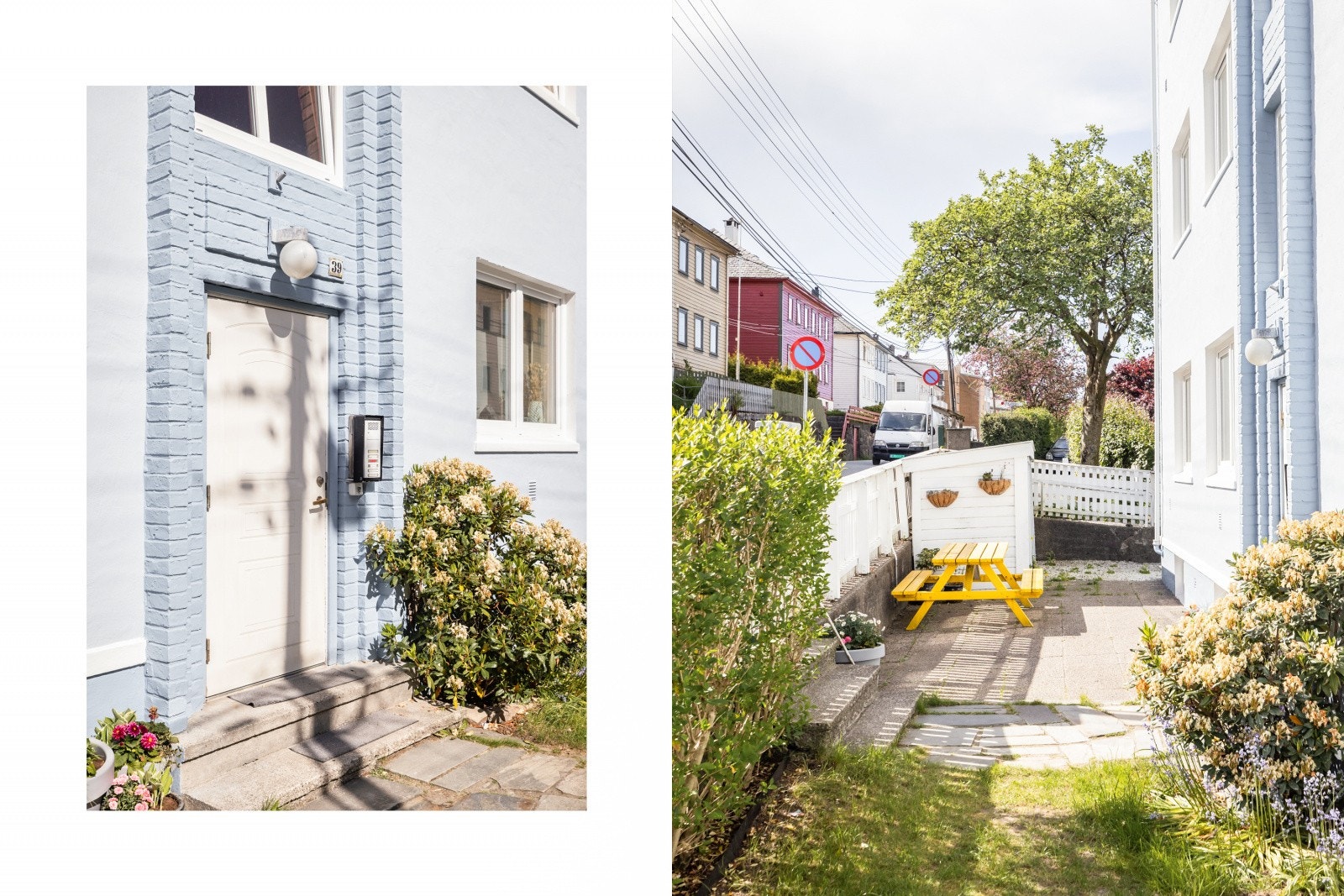 Leiligheten har en flott beliggenhet i en koselig gate like ovenfor Damsgårdssundet. Galleribilde