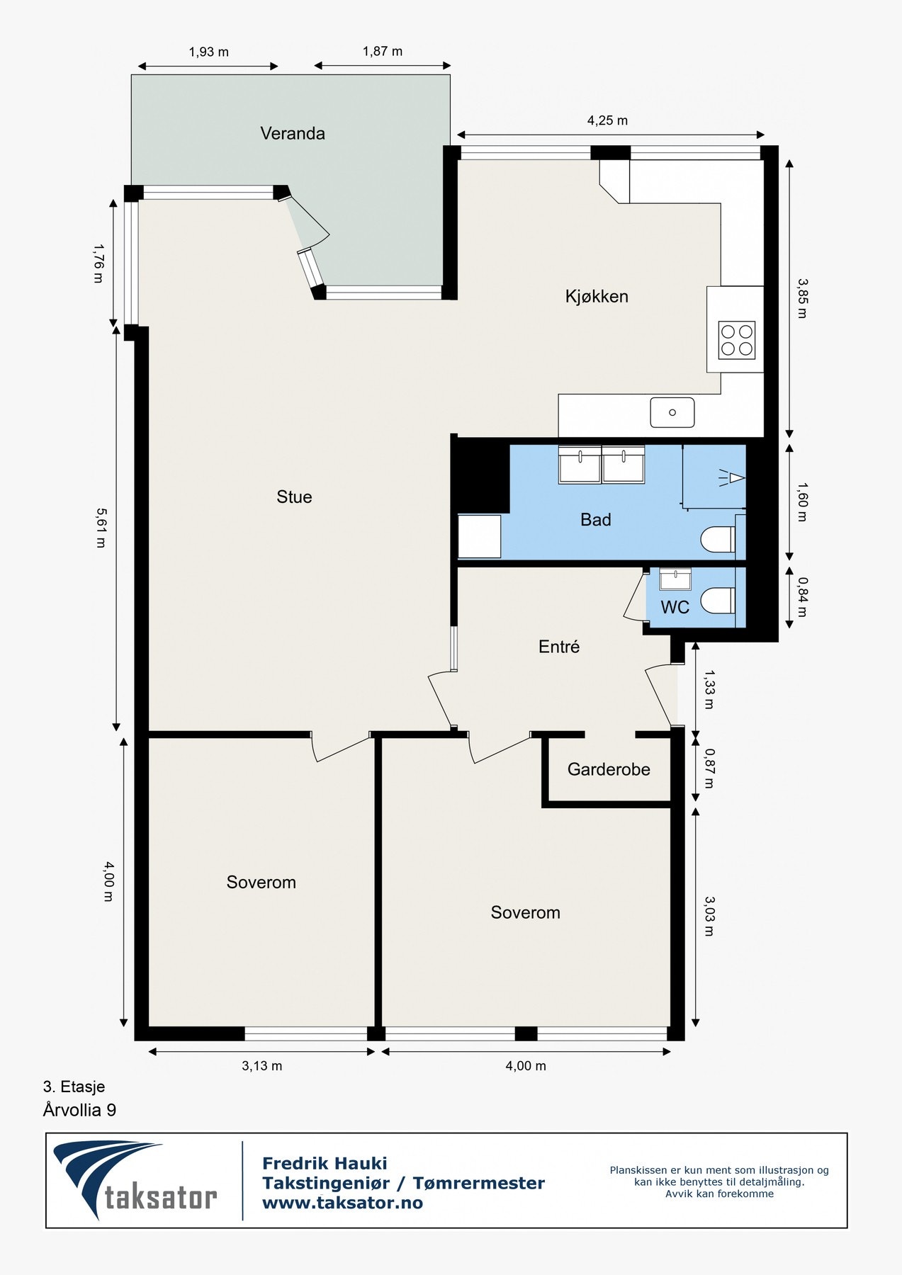 Plantegning 3 etg Galleribilde
