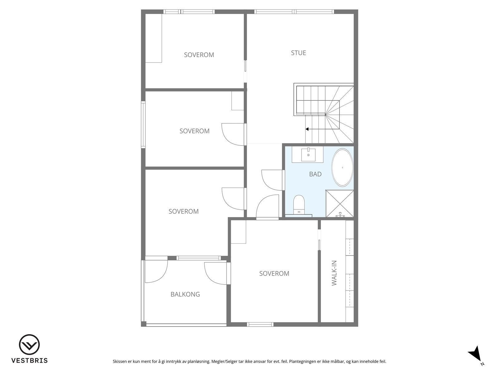 Planløsning 2.etasje. Galleribilde