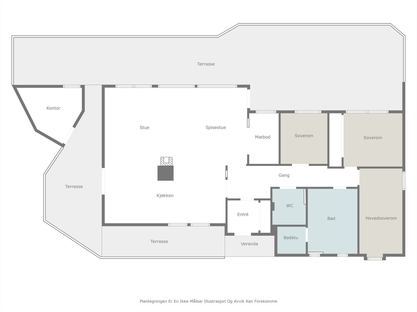 Planløsning i hovedetasje Galleribilde
