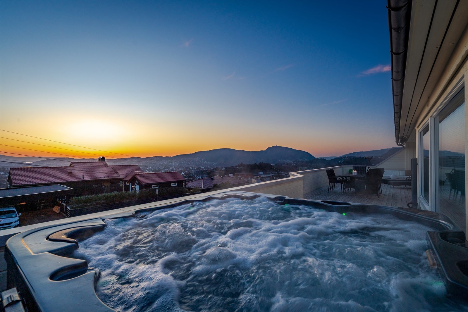 Solnedgang fra terrasse Galleribilde