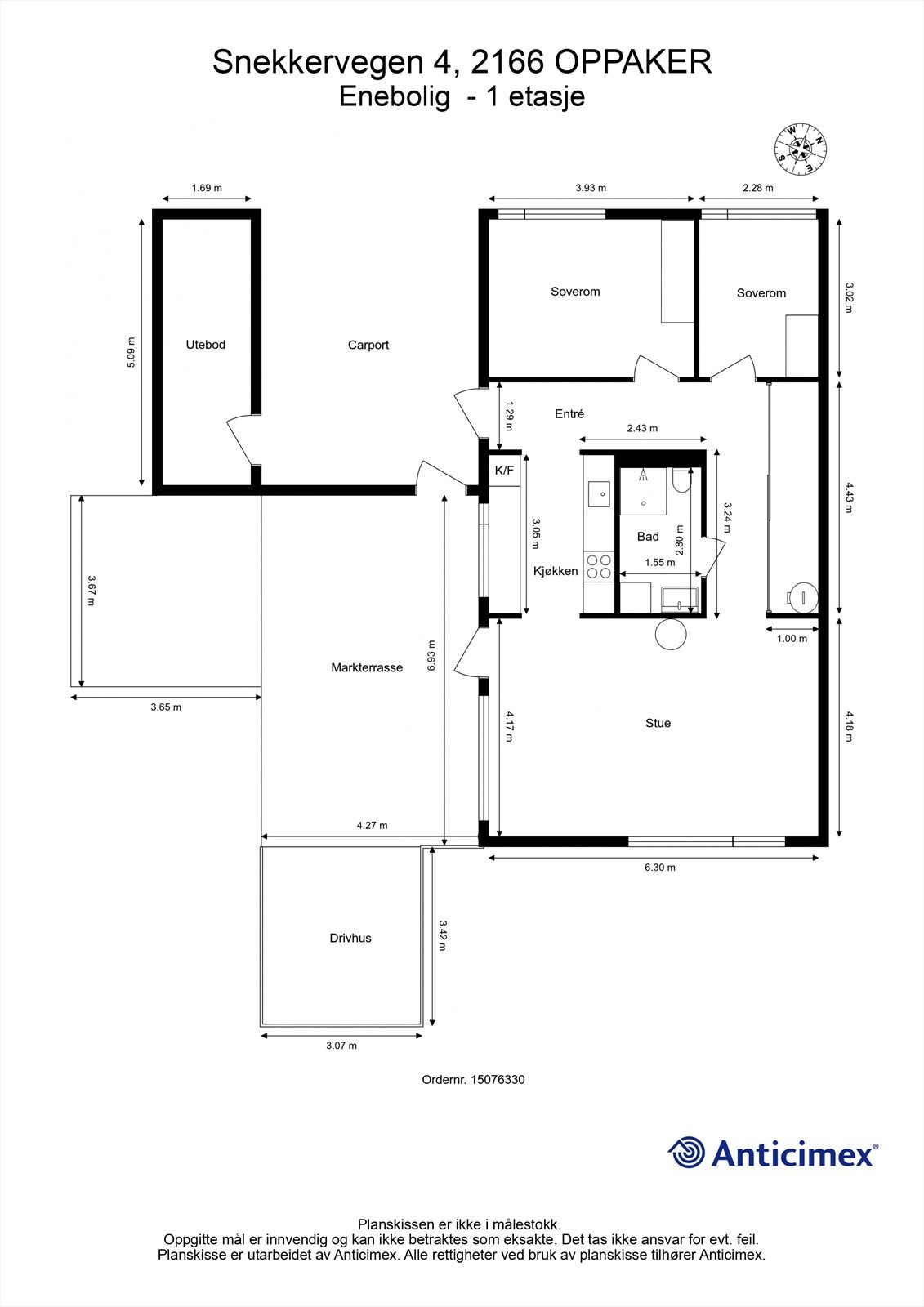 Plantegning - Enebolig. Galleribilde