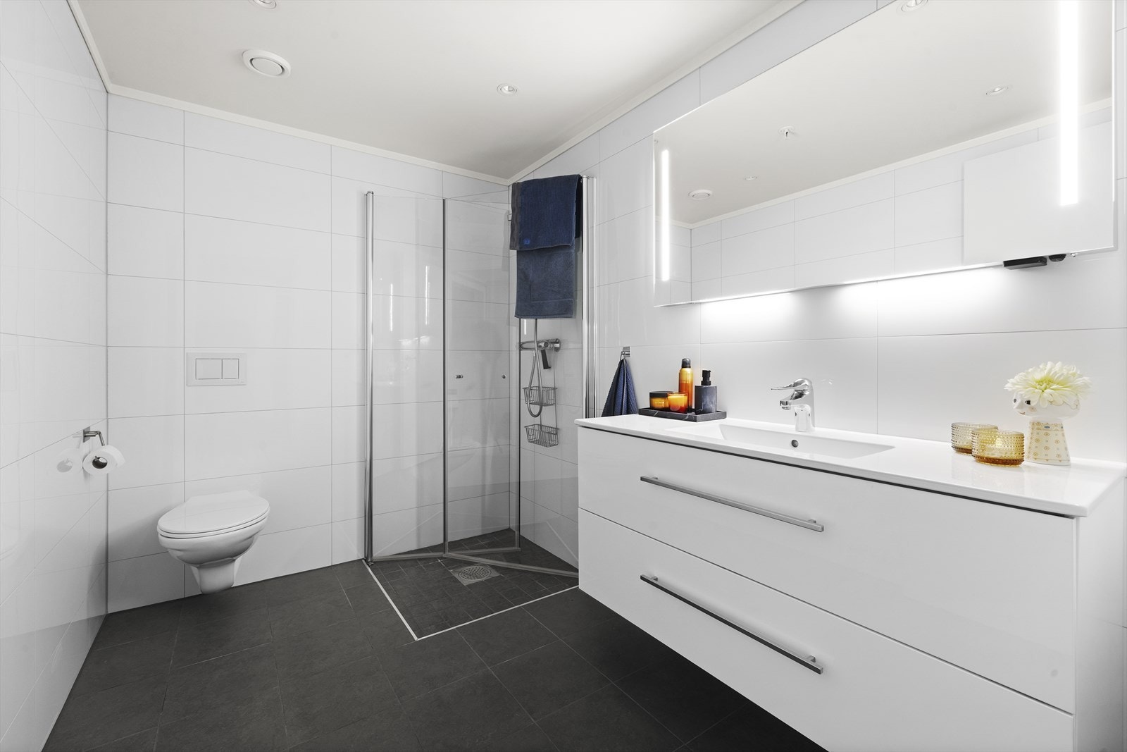 Romslig flislagt bad Galleribilde