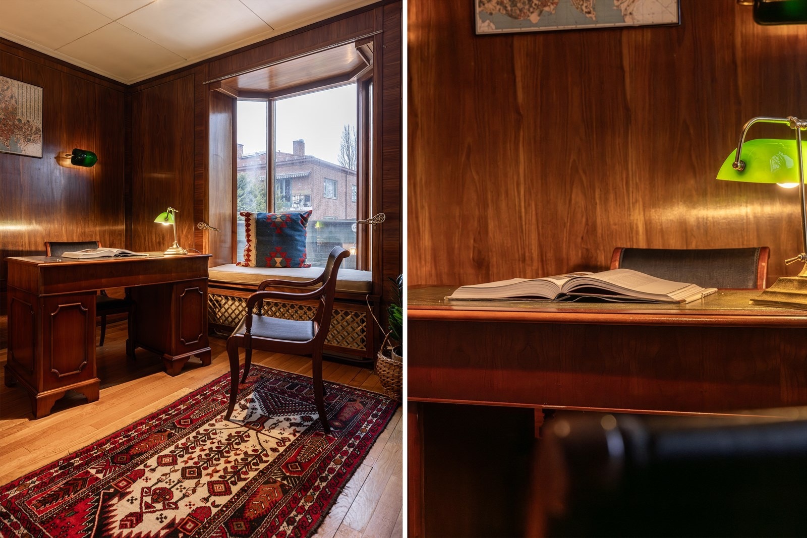 Boligen har dekorativ og klassisk radiatorrister i flere rom. Galleribilde