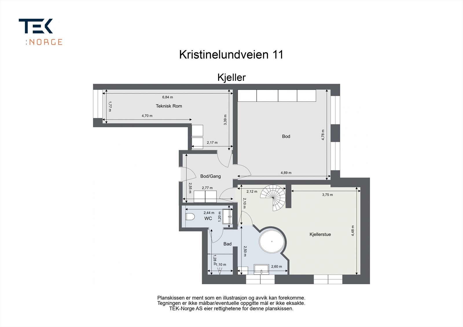 Plantegning underetasje. Galleribilde