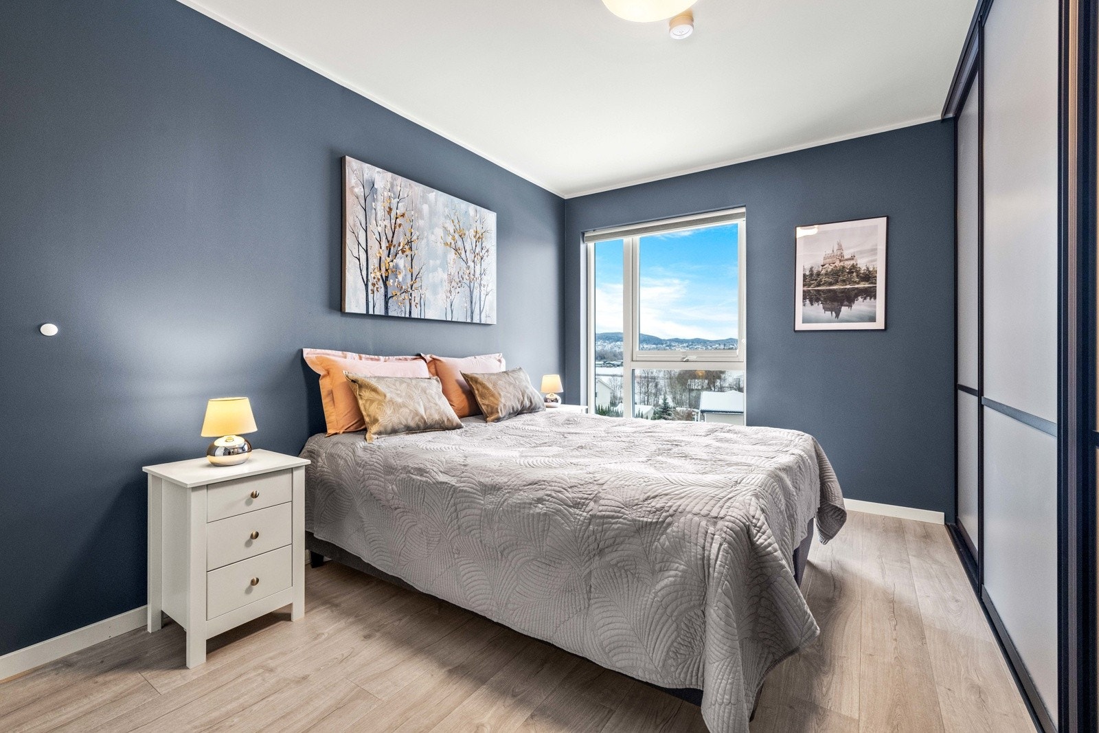 Hovedsoverom med skyvedørsgarderobe. Galleribilde